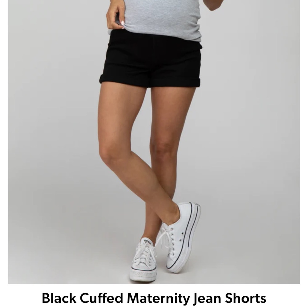Pinkblush small black cuffed maternity shorts NEW WITH TAGS